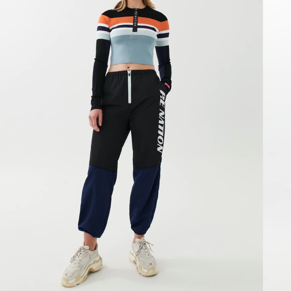 USED P.E NATION HIGH DIVE TRACK PANT IN BLUE